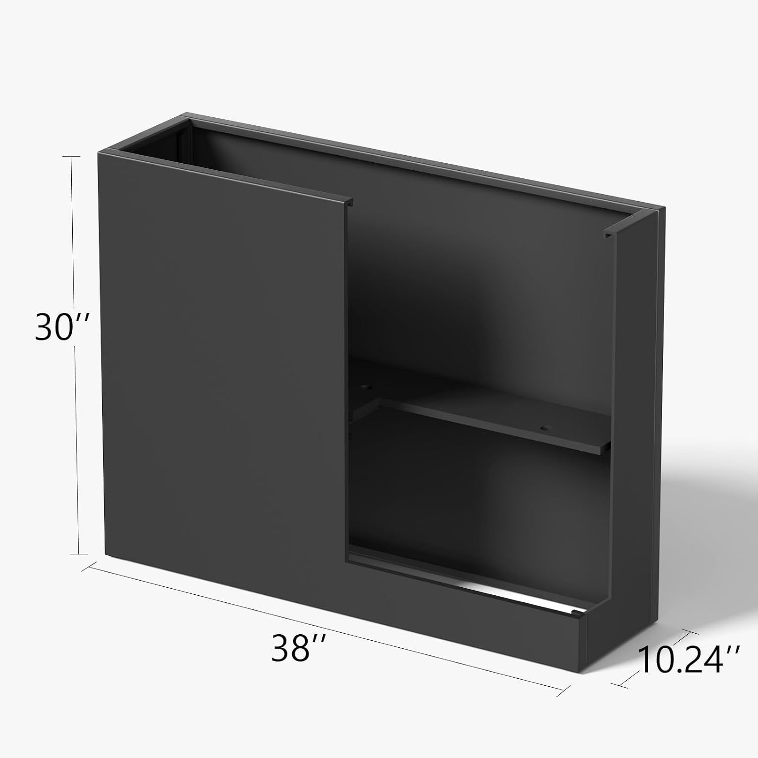 Black Tall Metal Rectangular Planter