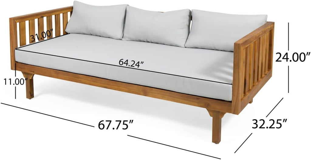 Wood 3-Seater Outdoor Daybed