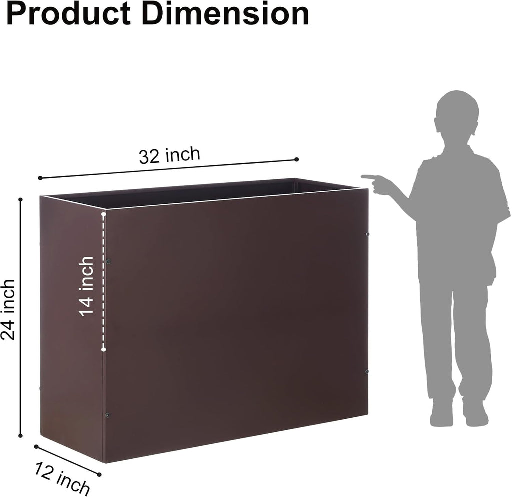 Rectangular Brown Metal Planter Box