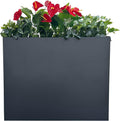 Black Tall Metal Rectangular Planter
