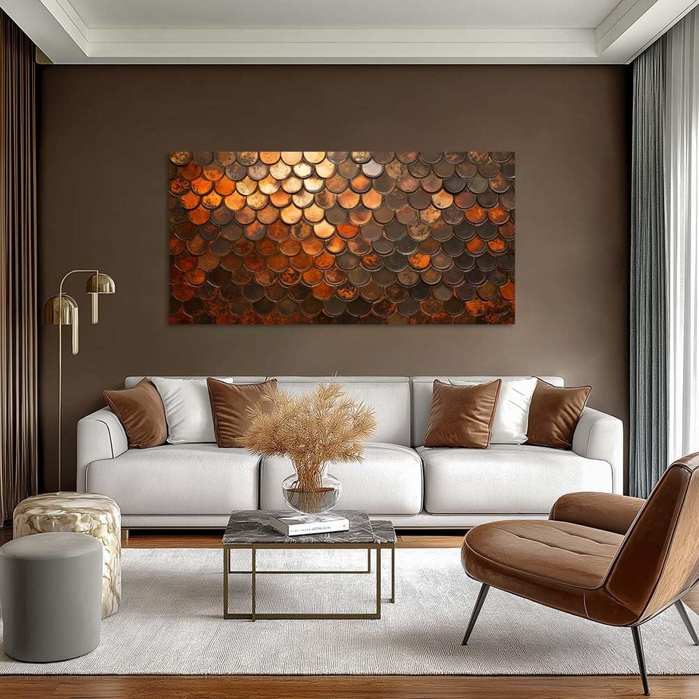 Copper Geometric Canvas Wall Art