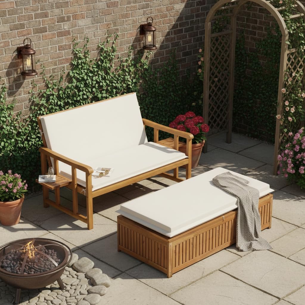 Wood Adjustable Outdoor Daybed