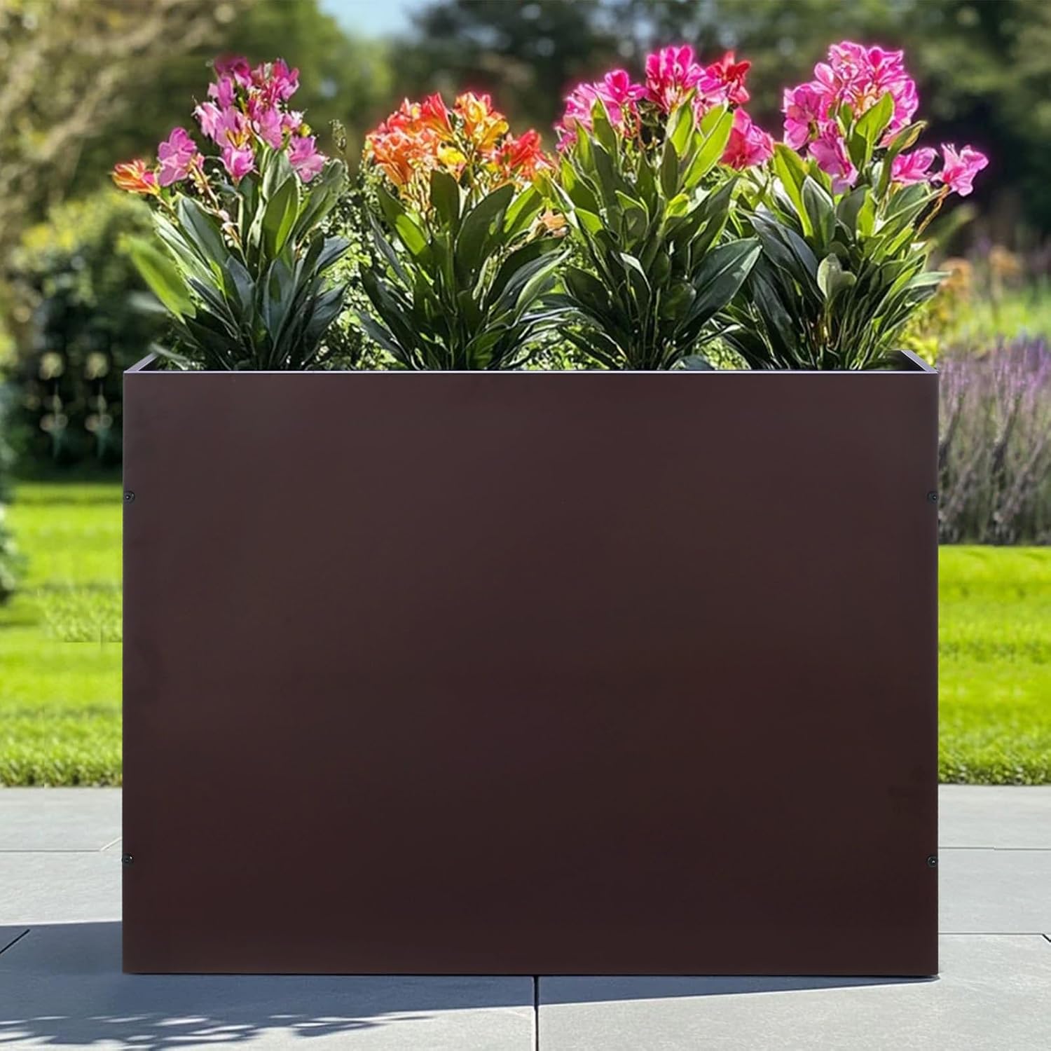 Rectangular Brown Metal Planter Box