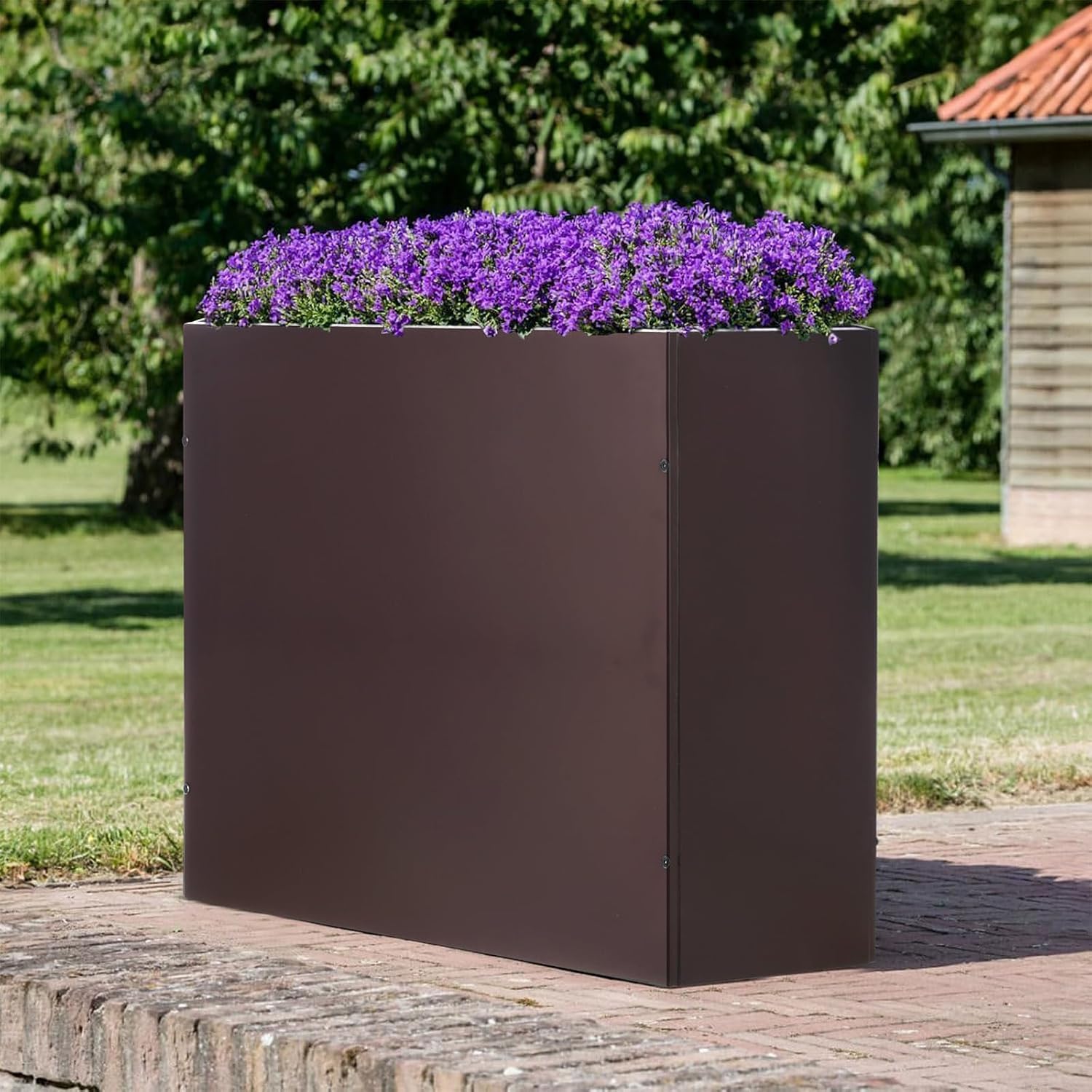 Rectangular Brown Metal Planter Box