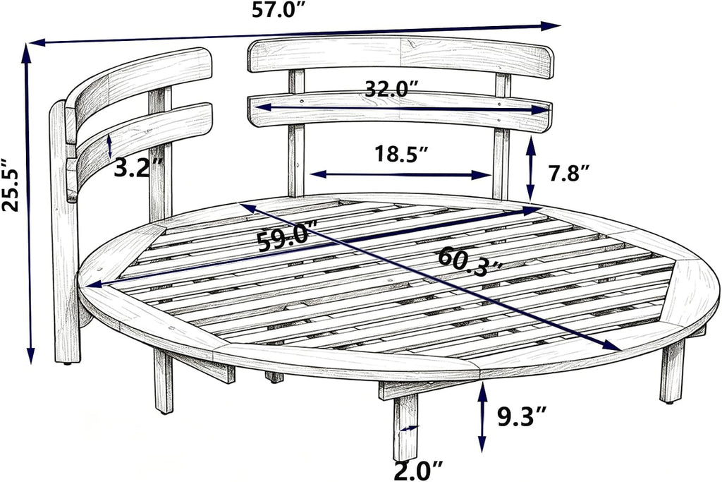 Round Wooden Outdoor Daybed