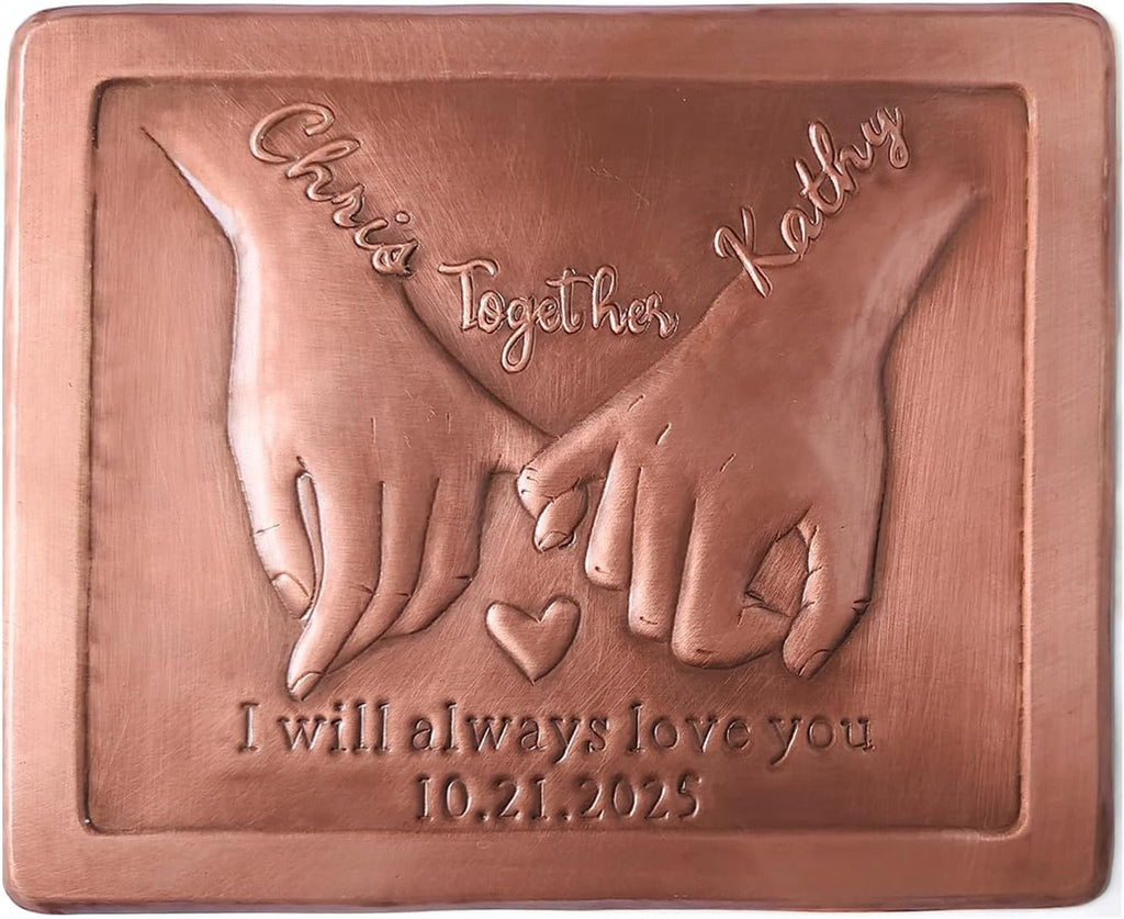 Custom Copper Couple Hands Sculpture