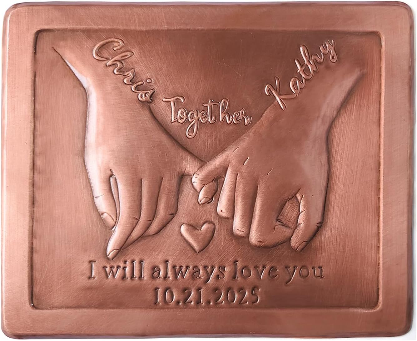 Custom Copper Couple Hands Sculpture