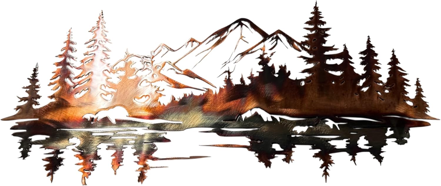 Copper Mountain Reflection Metal Art