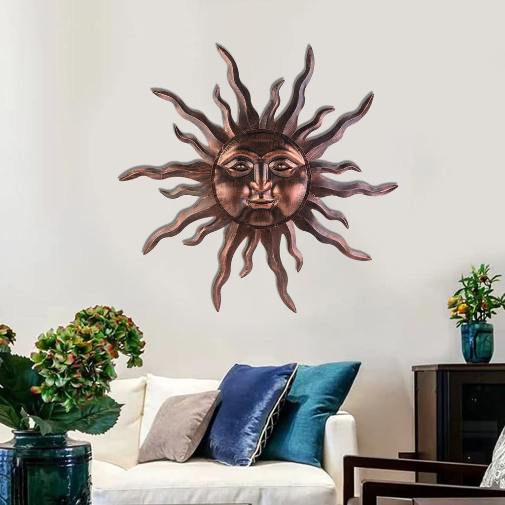 3D Metal Sun Wall Art Decor
