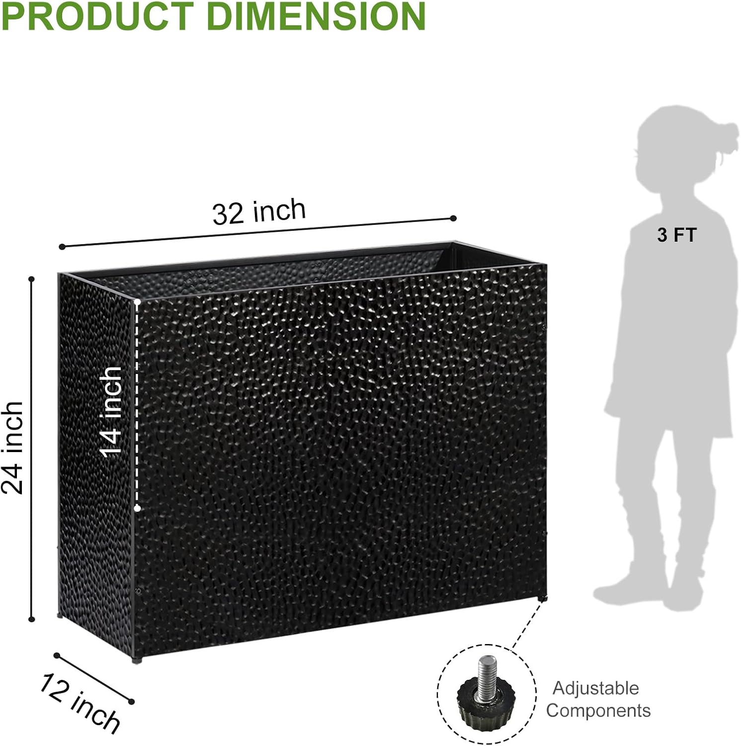 Rectangular Metal Garden Planter Box