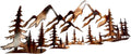 Copper Metal Mountain Tree Wall Art