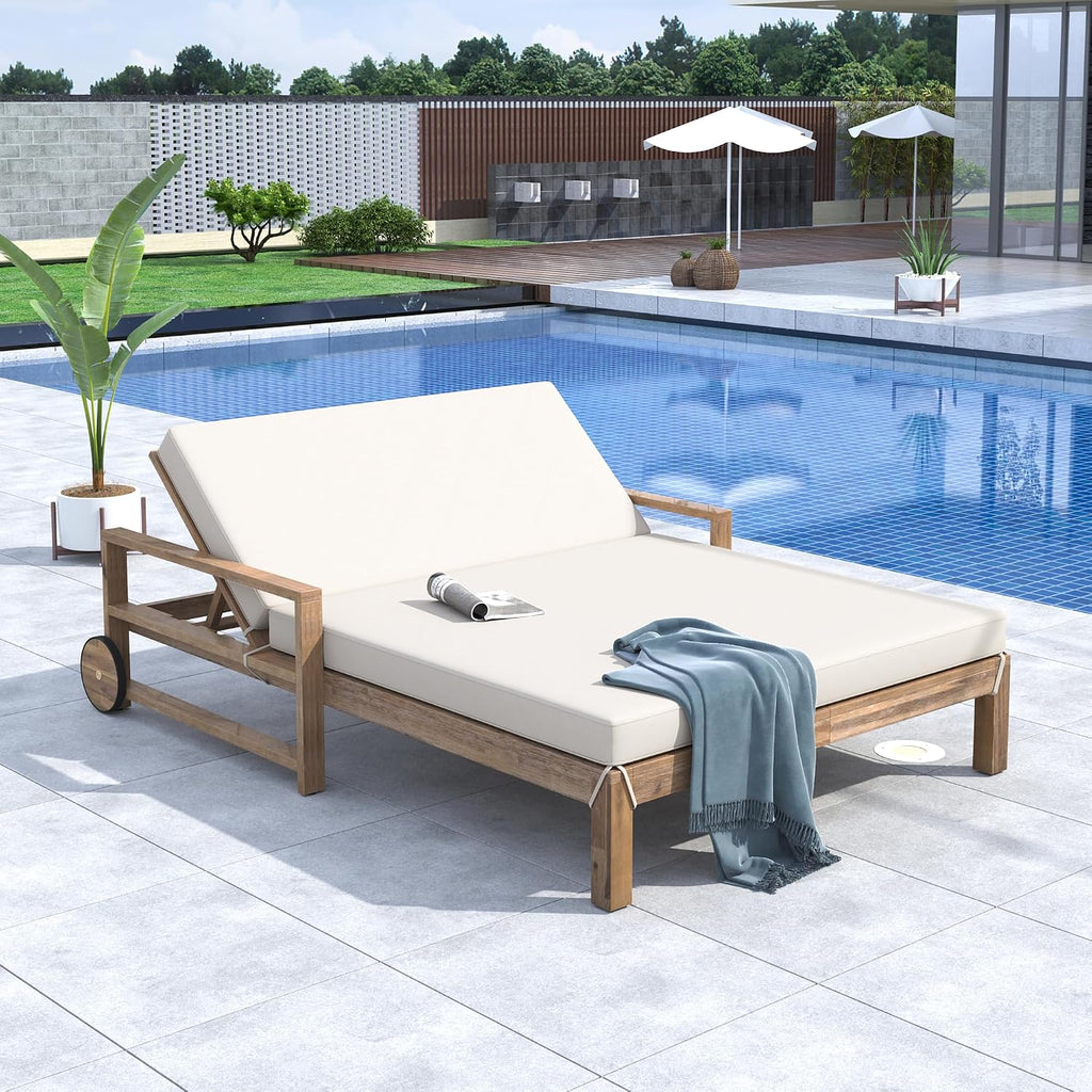 Wood Outdoor Reclining Daybed