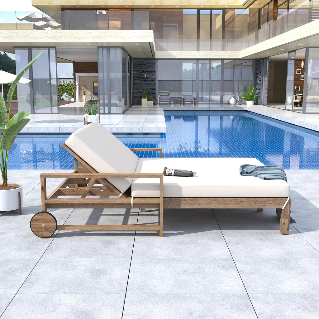 Wood Outdoor Reclining Daybed