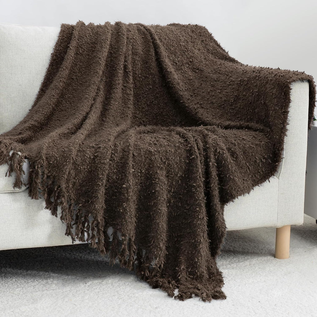 Farmhouse Knit Tassel Throw Blanket