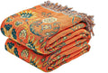 Boho Floral Cotton Reversible Throw