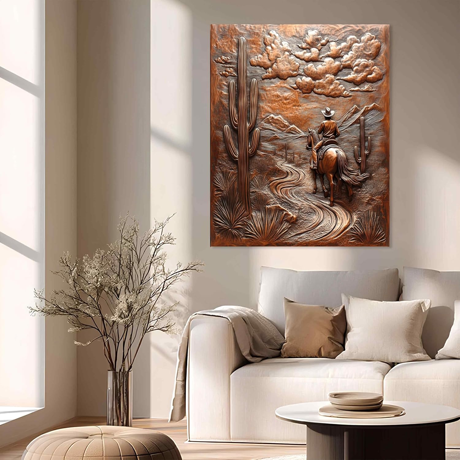 Rustic Copper Metal Wall Panel Art
