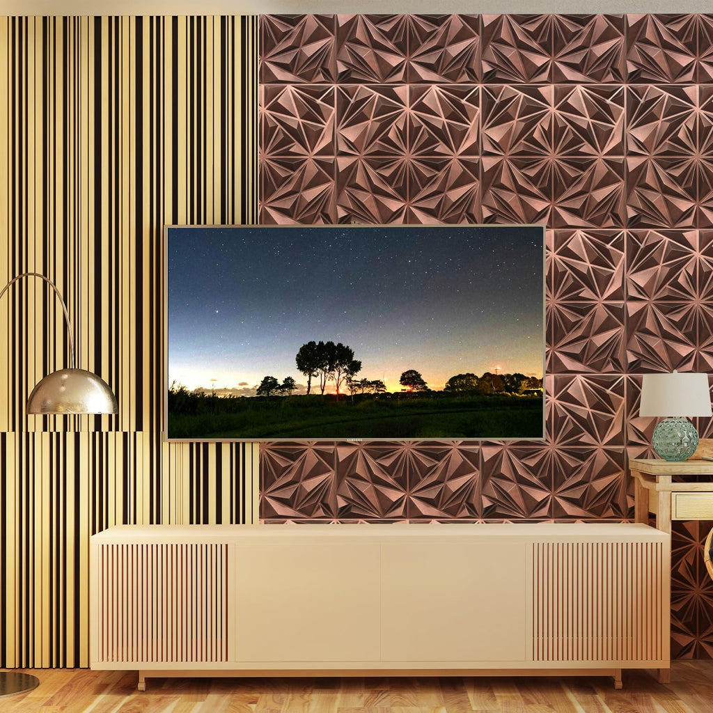 Antique Copper 3D Diamond Wall Panels