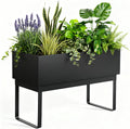 Elevated Black Metal Planter Box