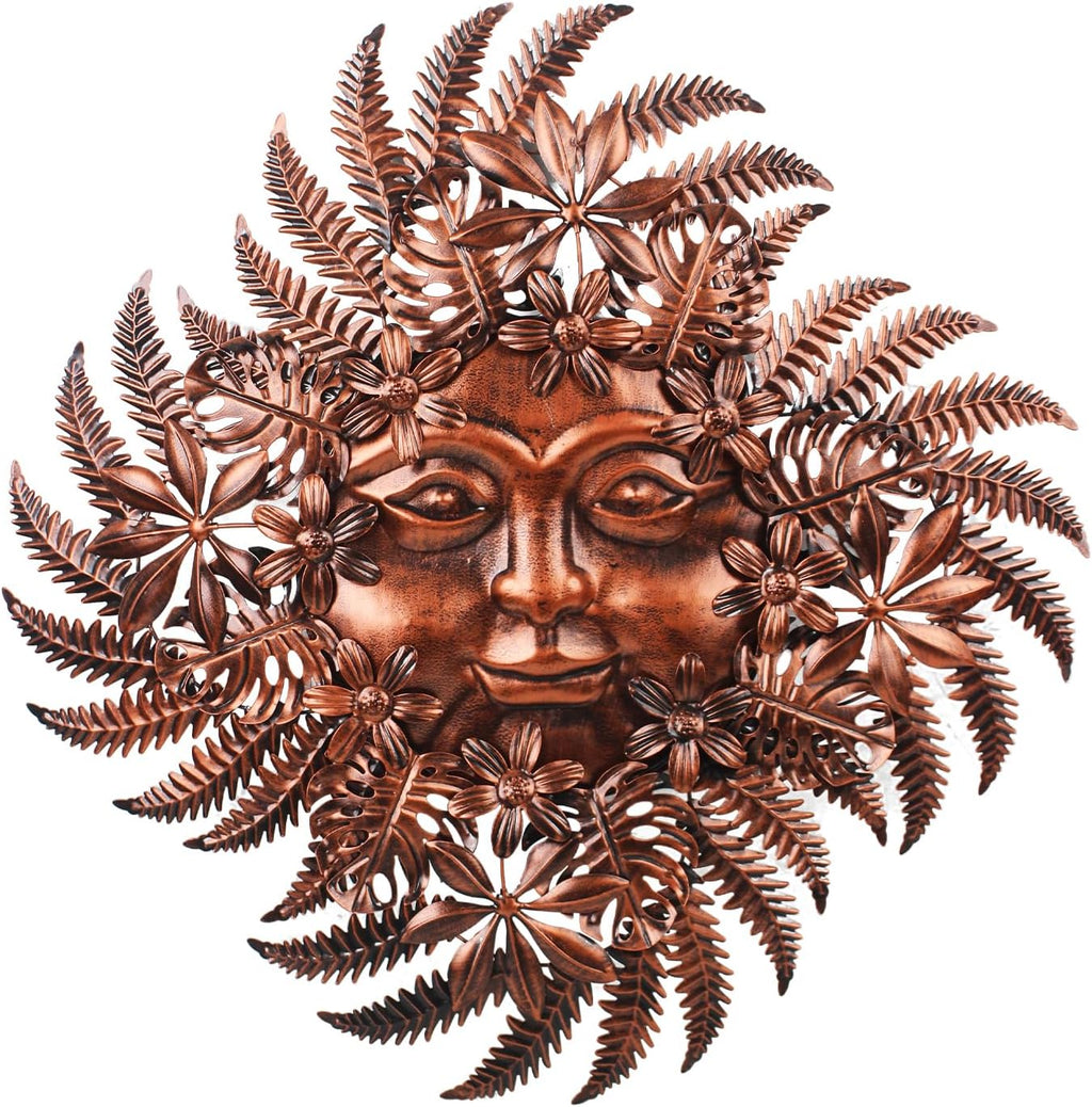 3D Copper Sun Outdoor Wall Art