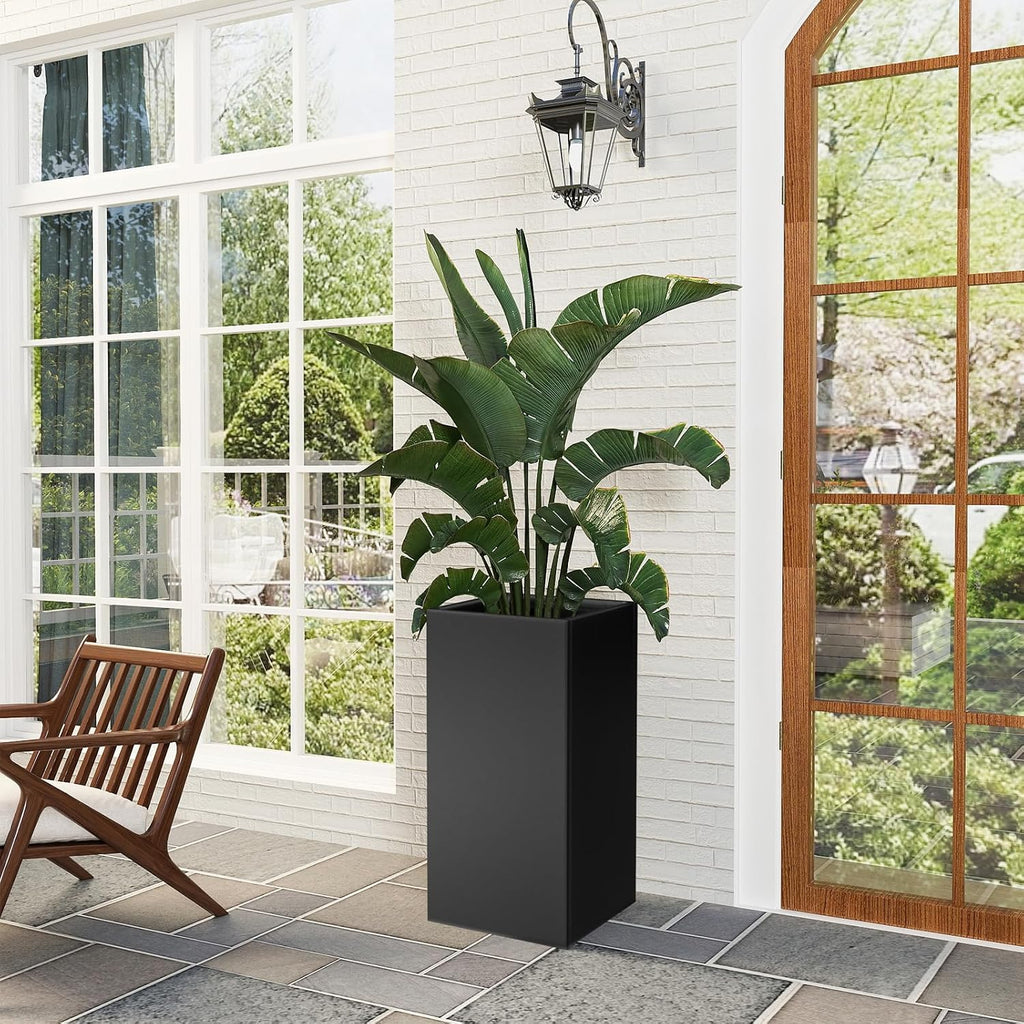 Black Rectangular Metal Planter Box
