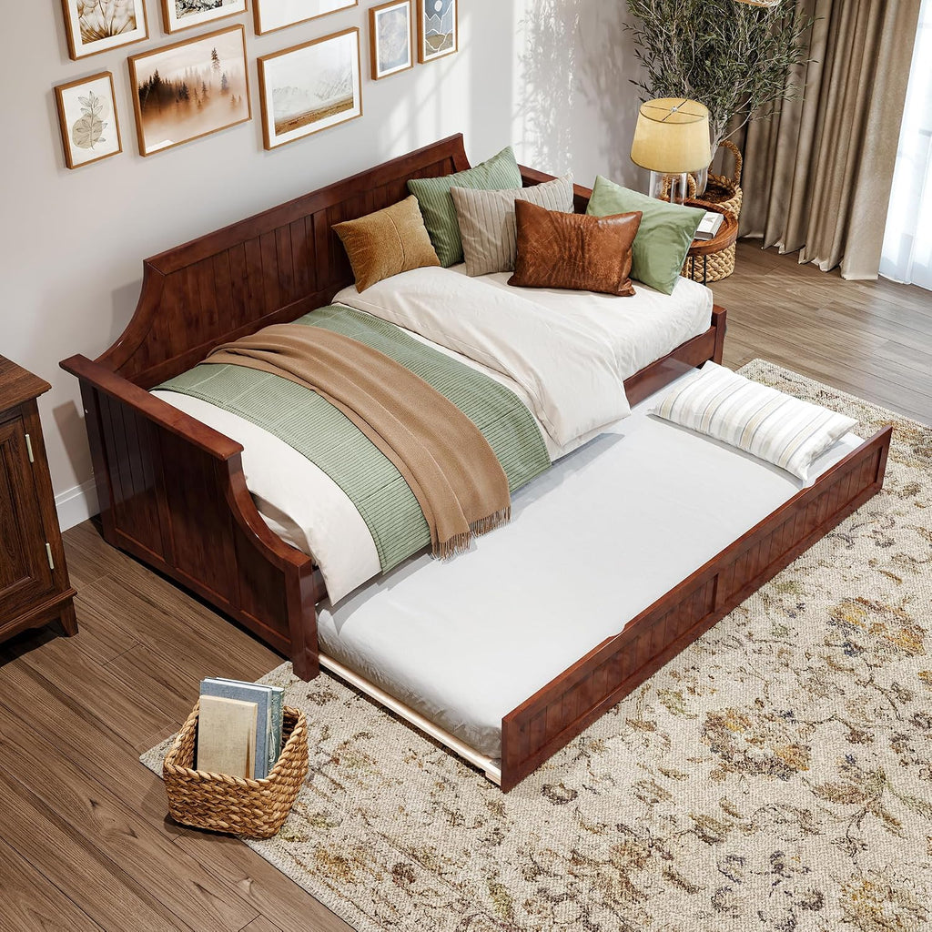 Wood Twin Daybed with Trundle