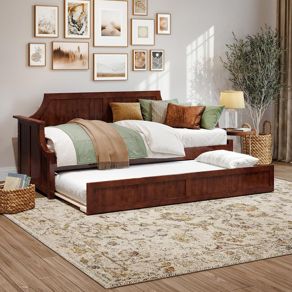 Wood Twin Daybed with Trundle