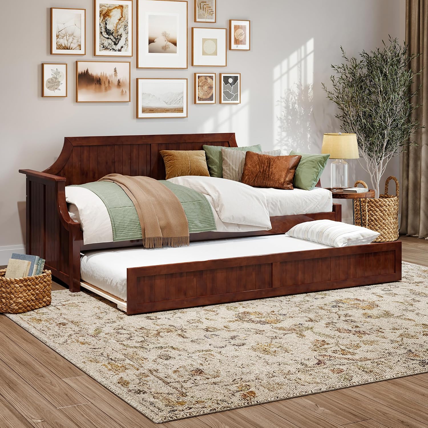 Wood Twin Daybed with Trundle