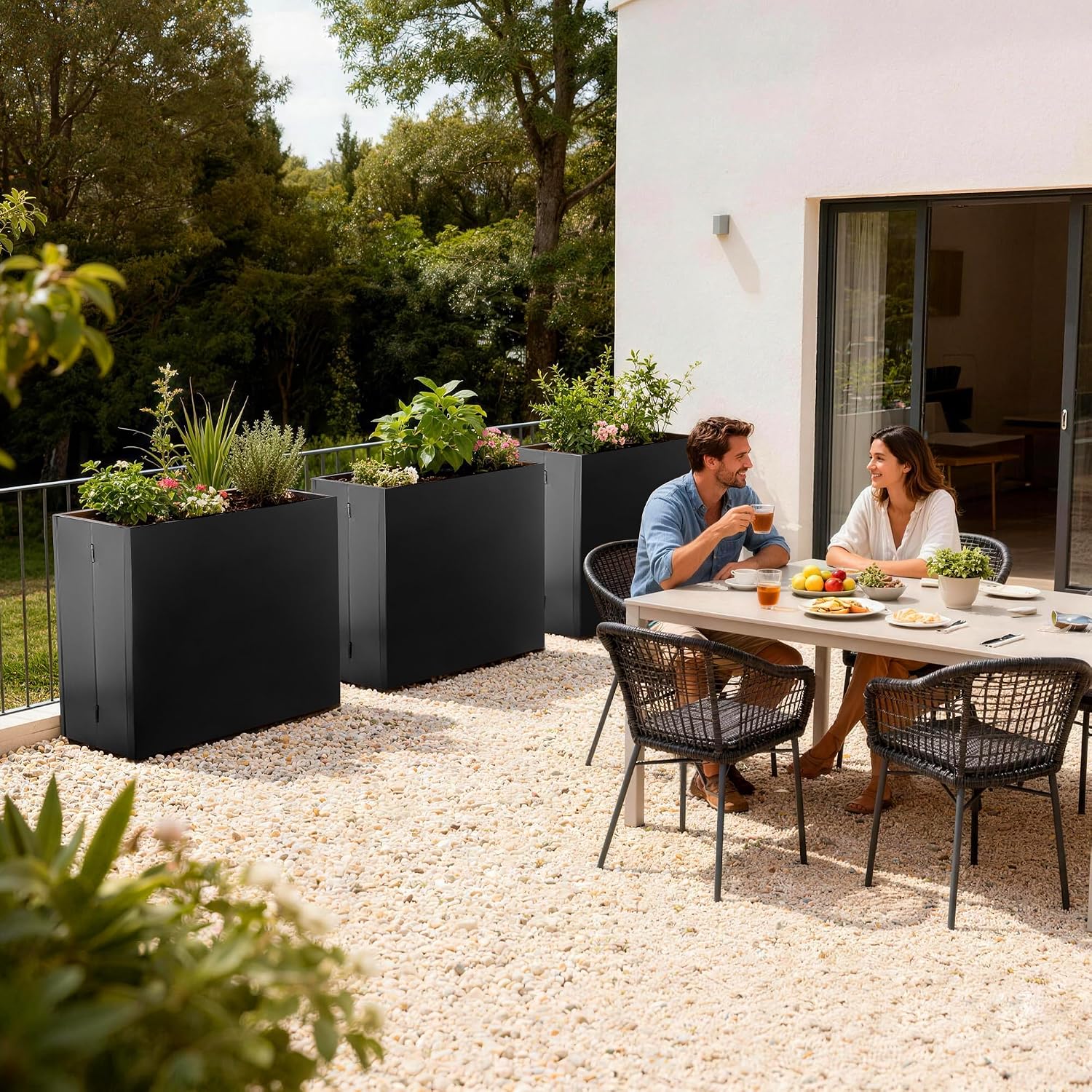 Black Folding Metal Planter Box