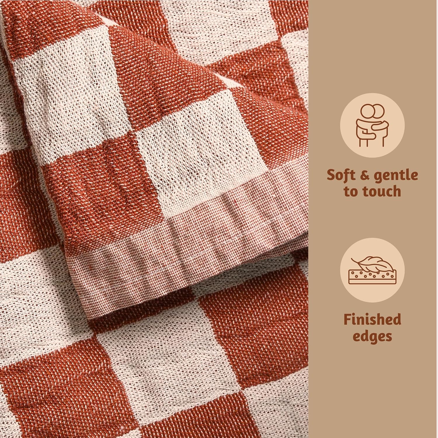 Rust Cotton Fall Throw Blanket