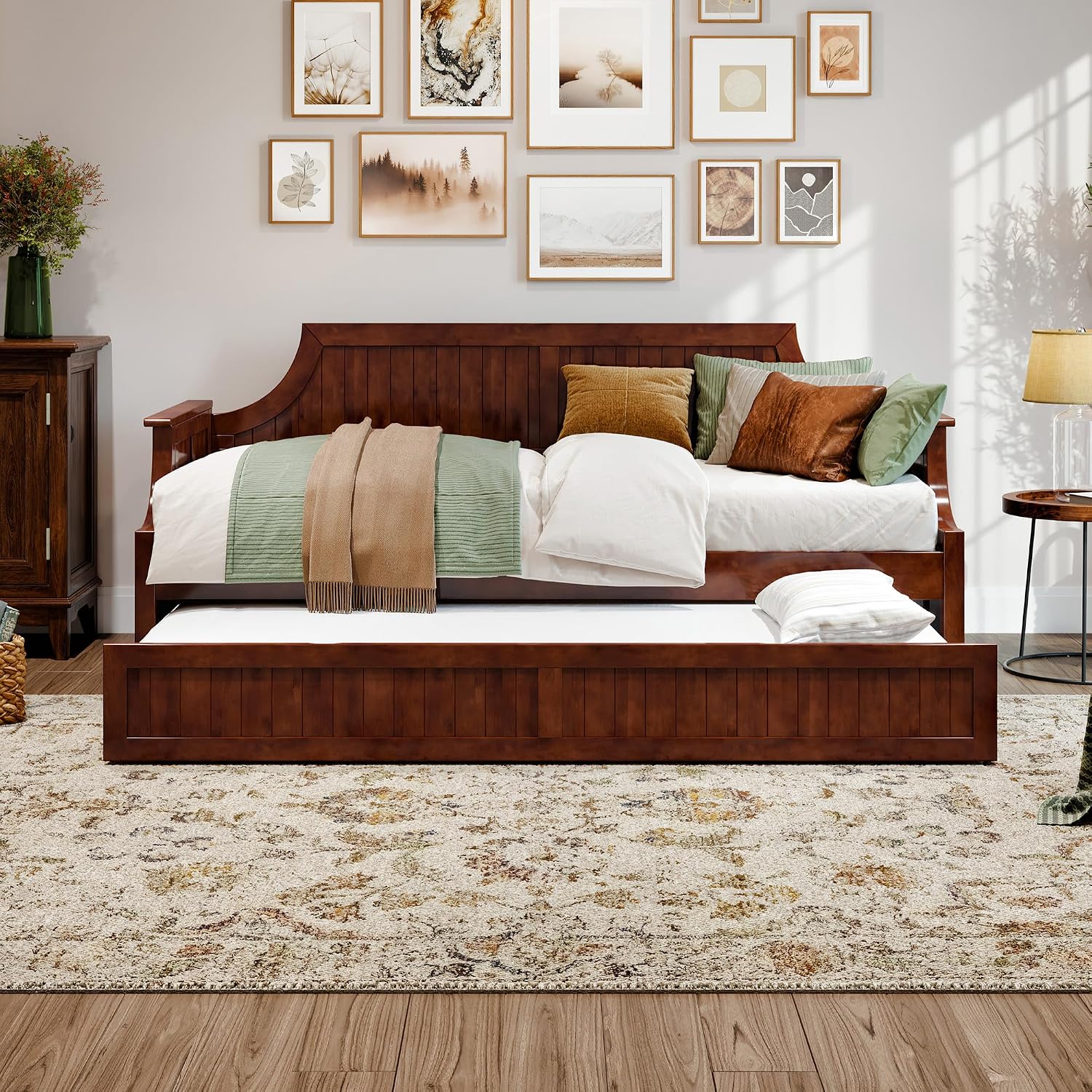 Wood Twin Daybed with Trundle